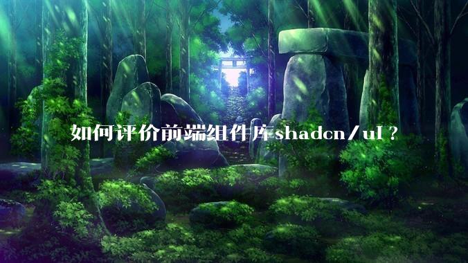 如何评价前端组件库shadcn/ui?